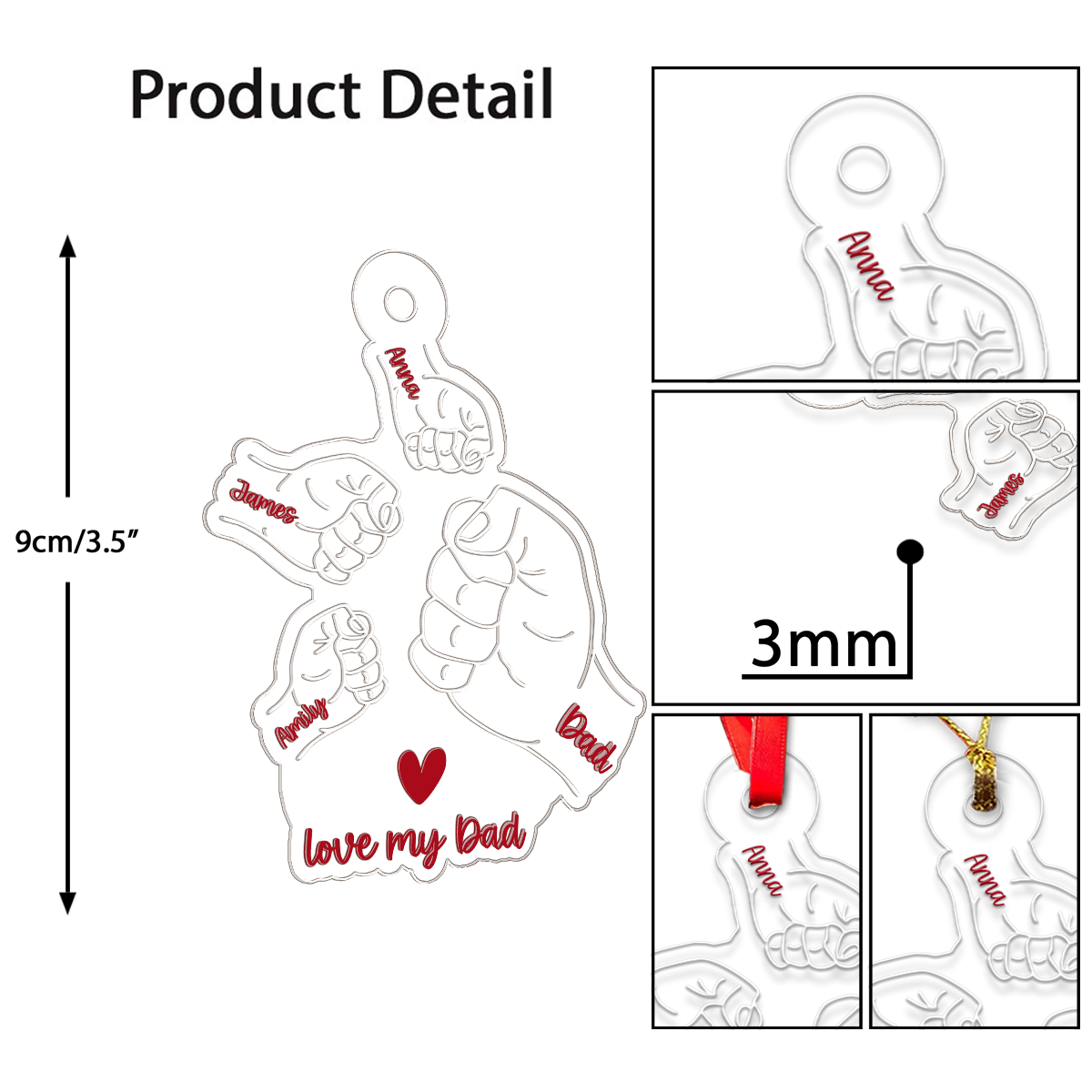 Custom Name Dad Hand Family