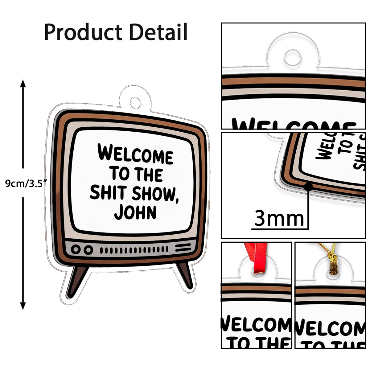Personalized Welcome To Shjt Show Ornament, Custom Funny Christmas Ornament, Adult Humor Ornament, Gag Gift for Friend, Holiday Decoration