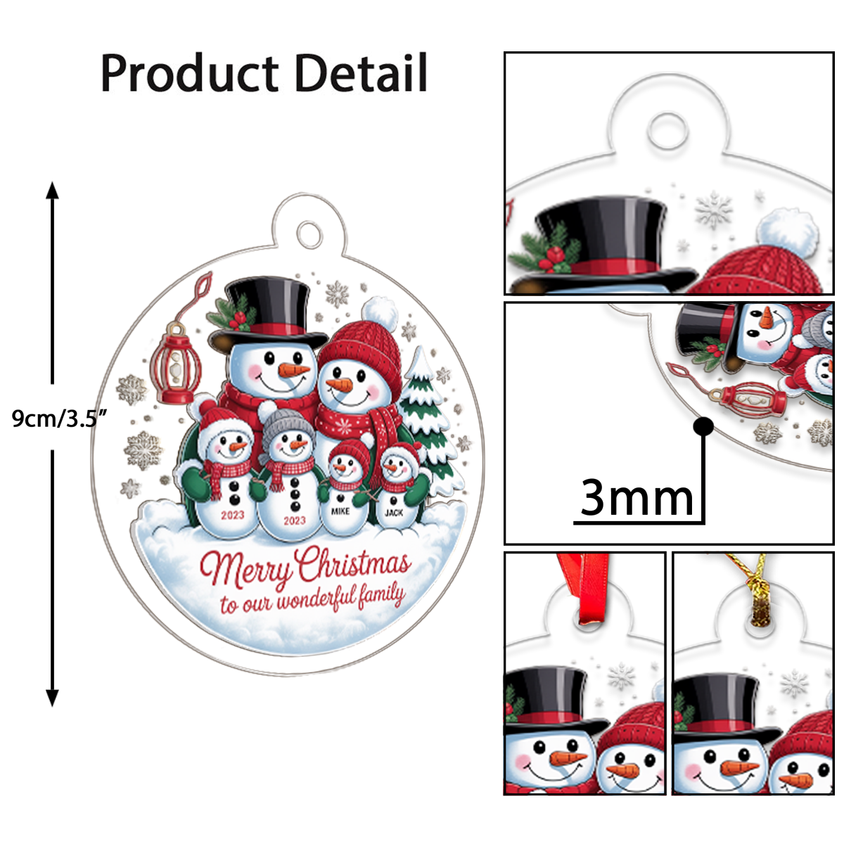 Custom Snowman Xmas Ornament2