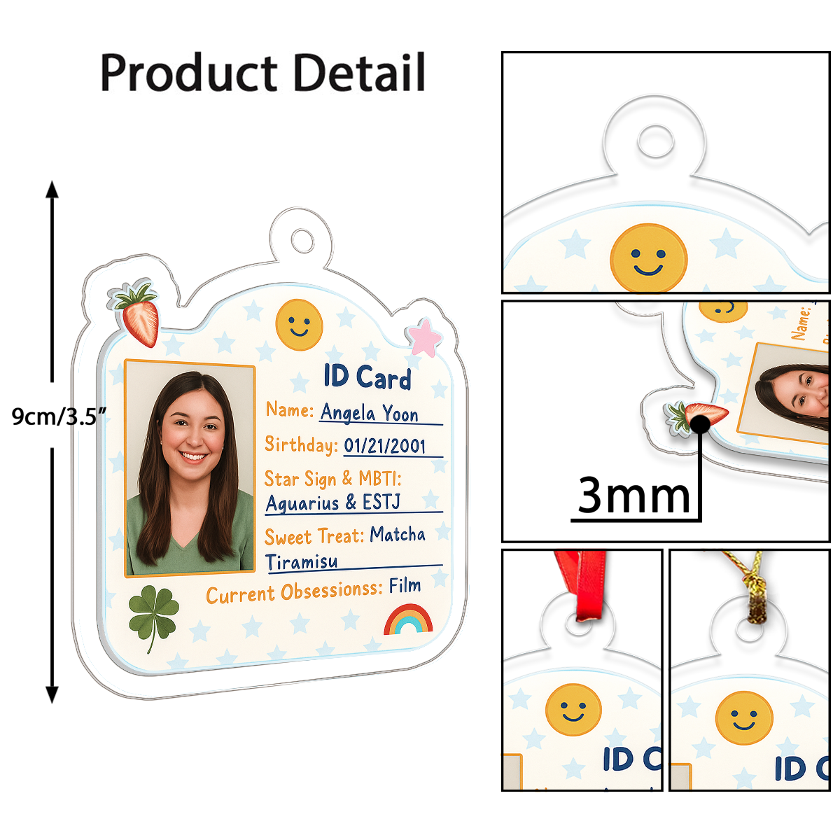Custom Photo Student Card Ornament, Personalized Cute School ID Christmas Ornament, Funny Student Gift, Teen Ornament, Holiday Decoration