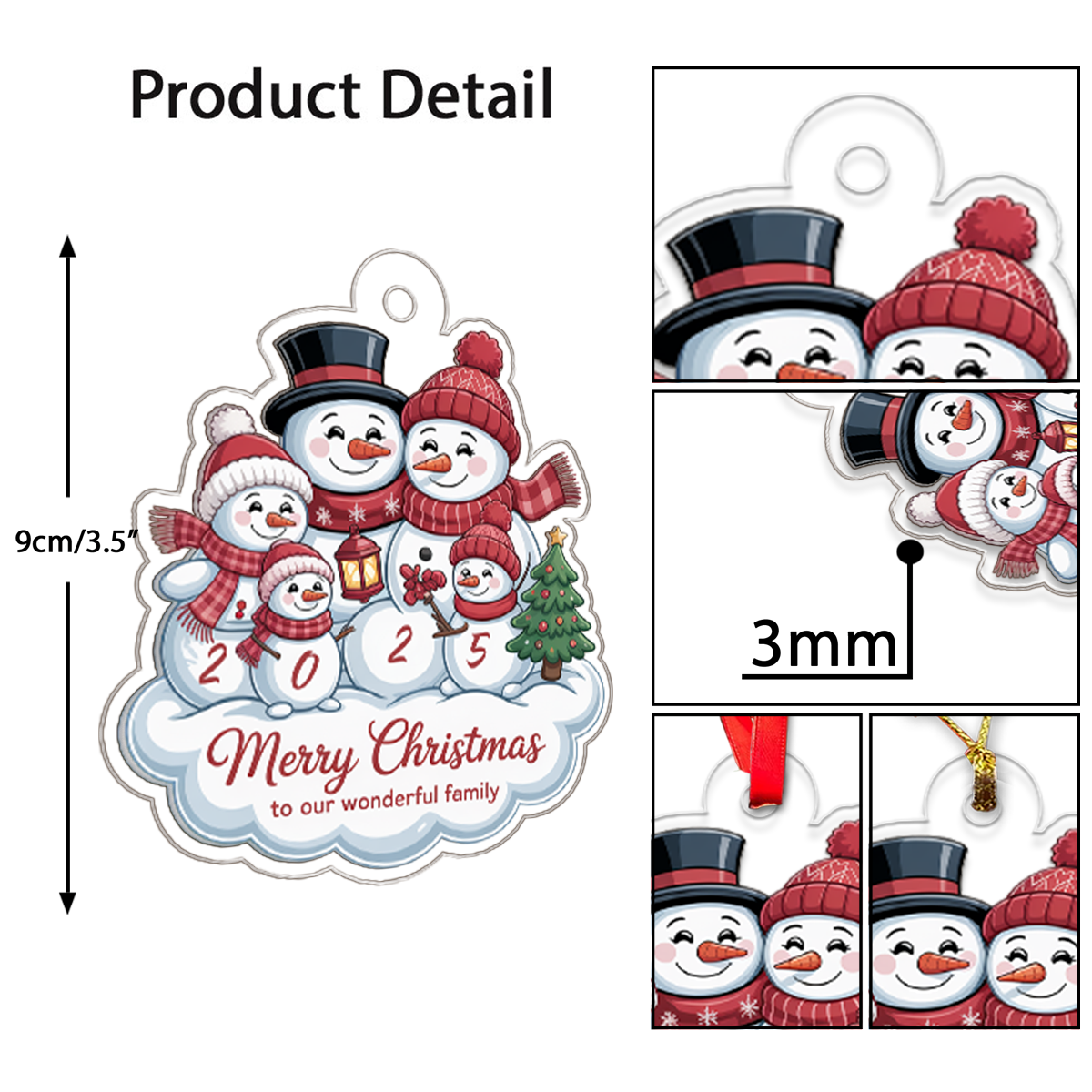 Custom Snowman Xmas Ornament
