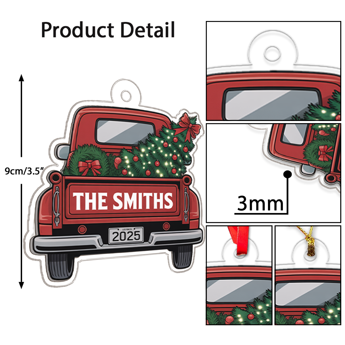 Family Adventures Begin Here - Vintage Truck Christmas Ornament - Gift For Family
