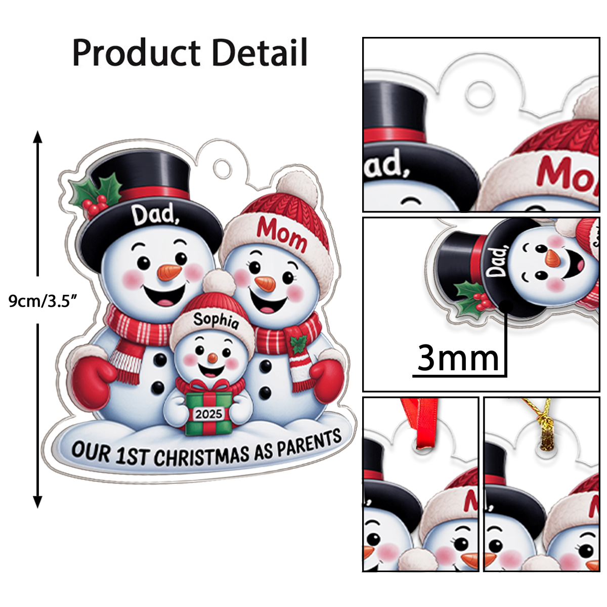 Our 1st Christmas As Parents Snowmen Ornament