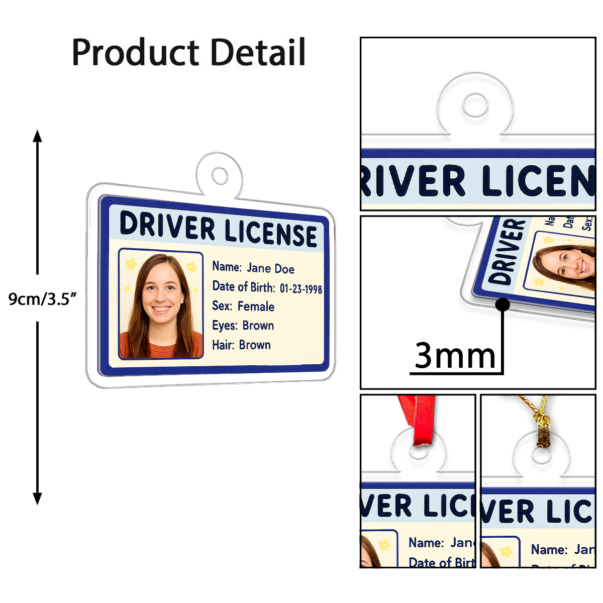 Custom Photo Driver License Ornament, Personalized ID Card Christmas Ornament, Funny Gag Gift, New Driver Ornament