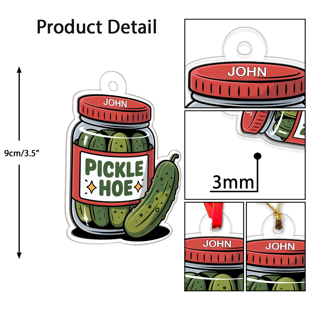 Personalized Pickle Hoe Ornament