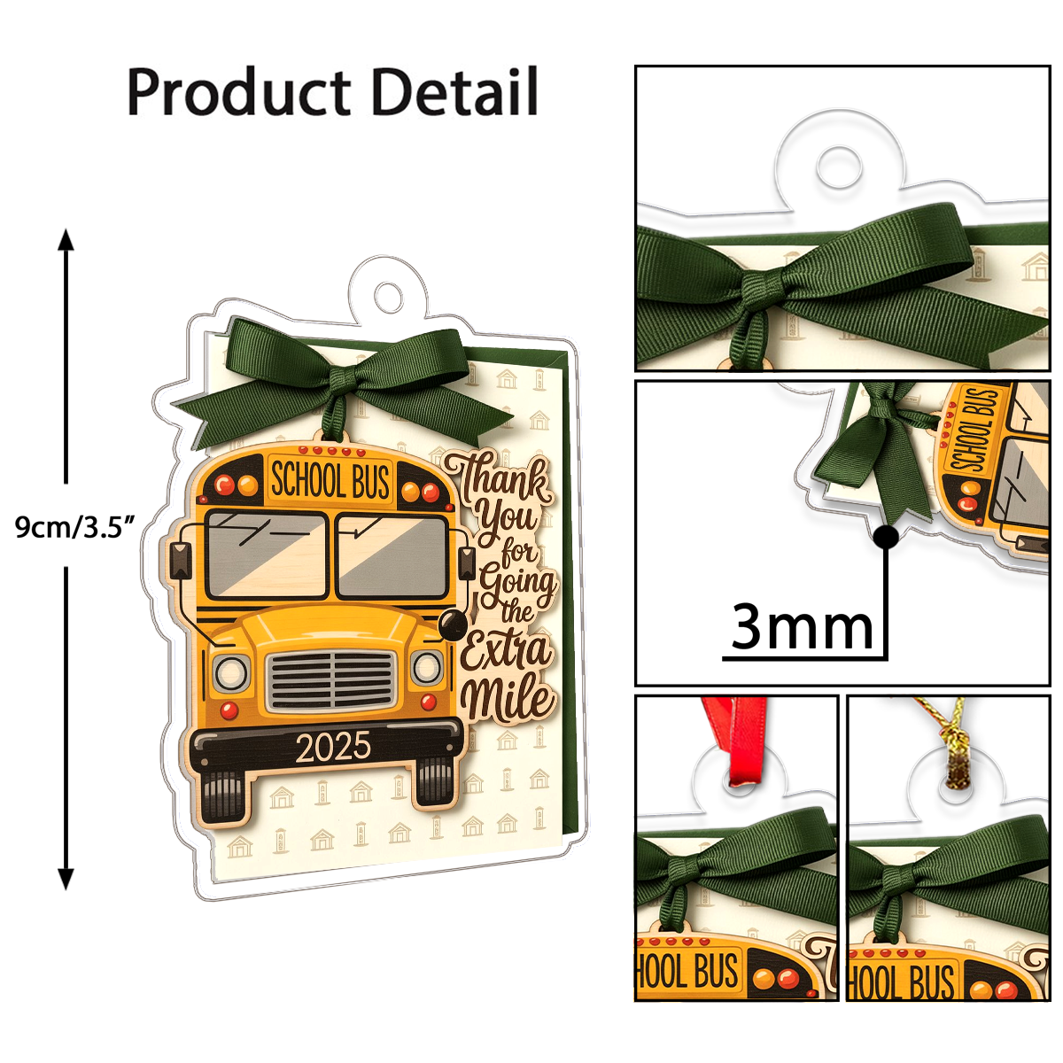 Personalized Bus Driver Ornament, Custom School Bus Christmas Ornament, Gifts for Bus Driver, Holiday Ornament, Appreciation Keepsake