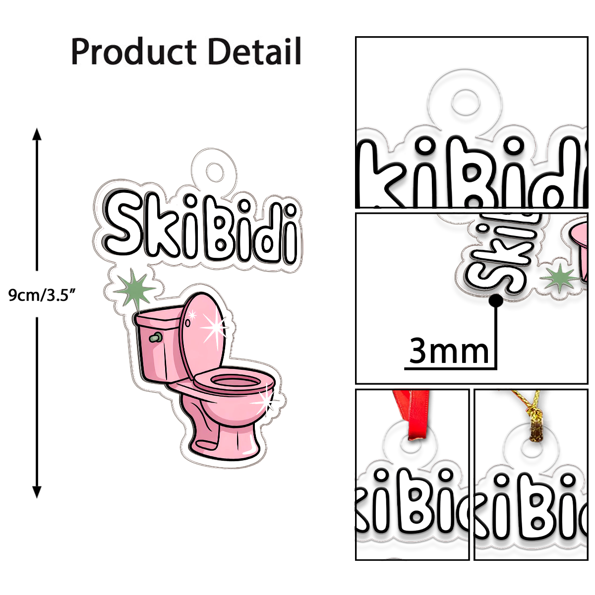 Personalized Skibidi Toilet Ornament, Custom Funny Toilet Christmas Ornament, Meme Ornament, Gag Gift for Teen Kids, Holiday Decoration