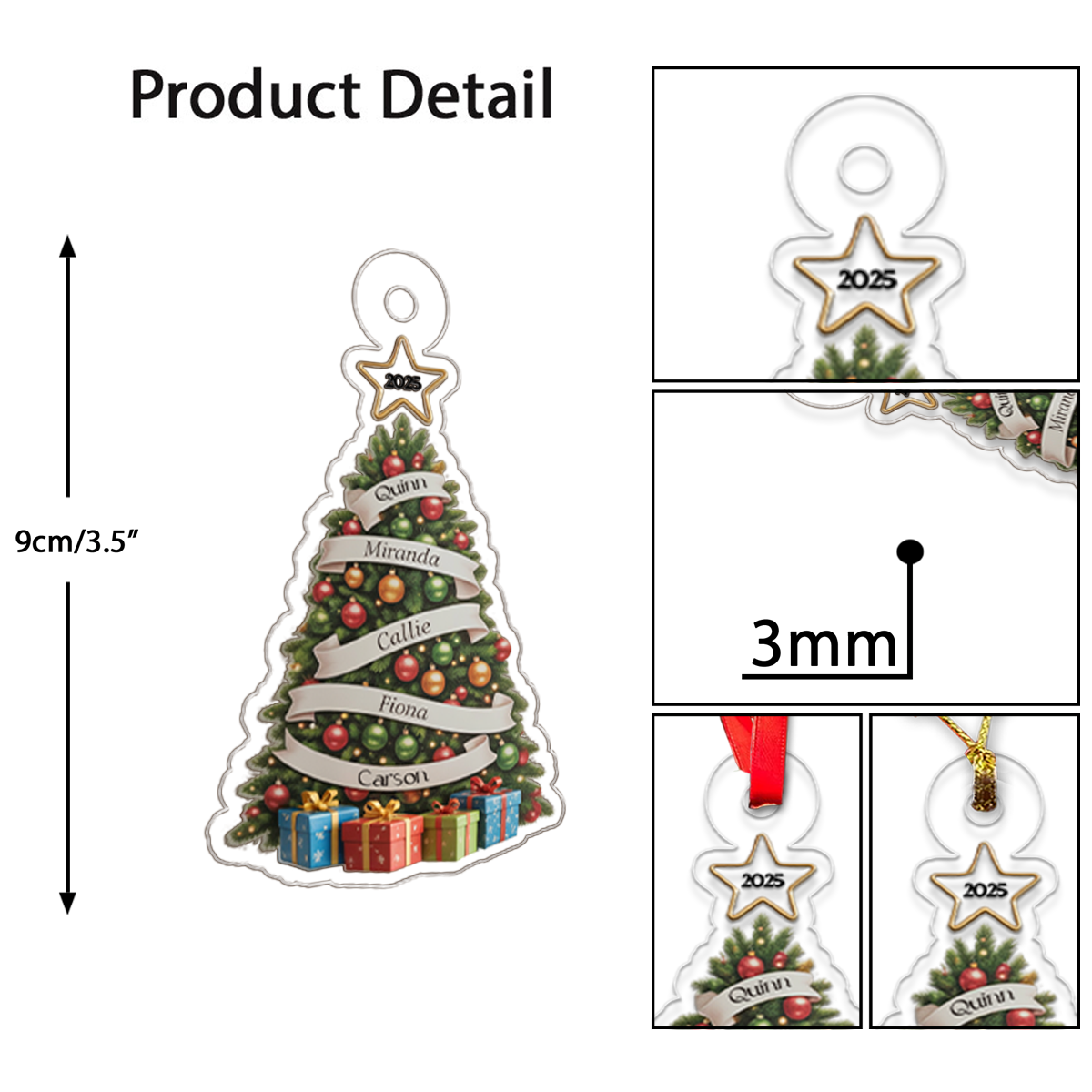 Our Family Christmas Tree, Cherished Memories - Personalized Custom Ornament - Gift for Family