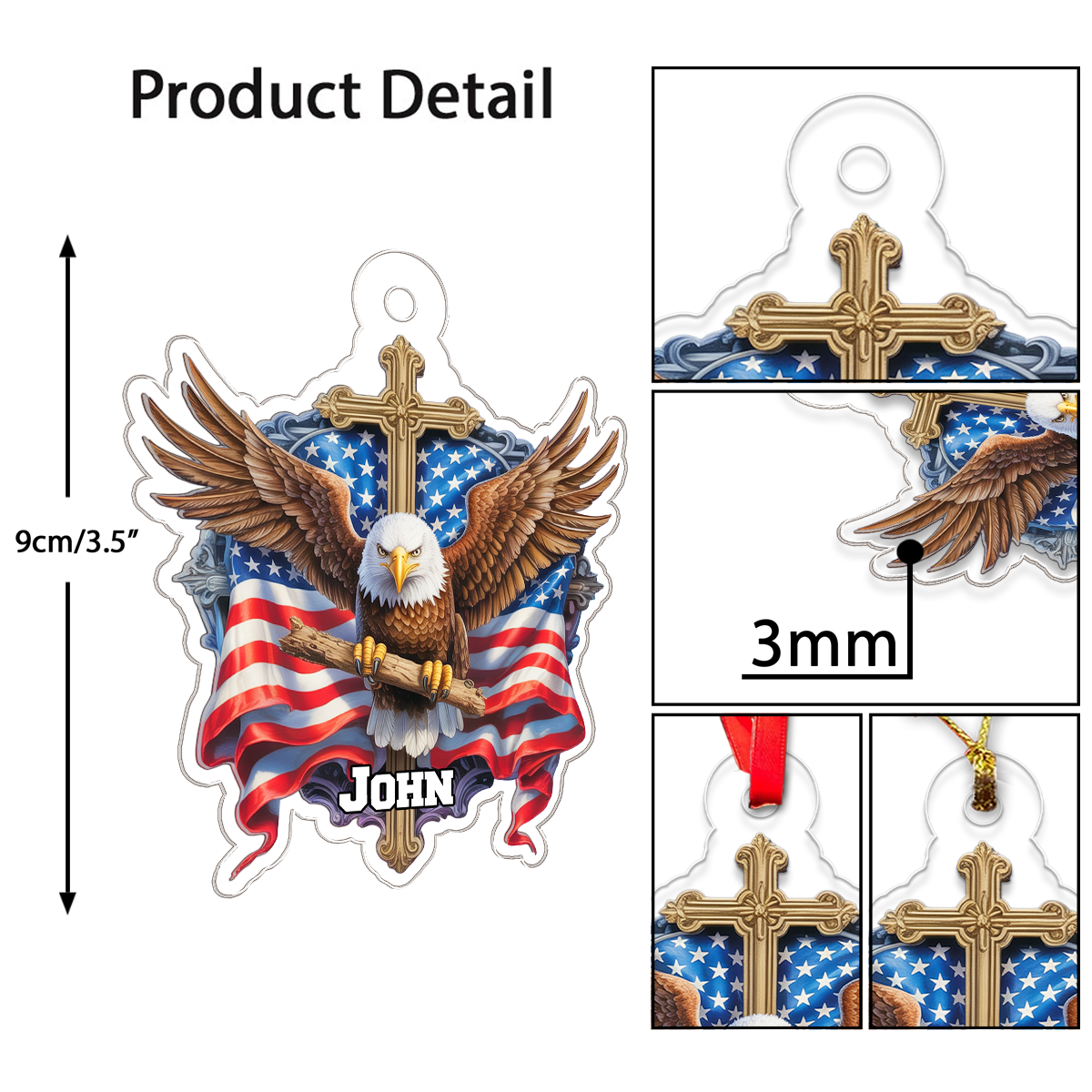 Custom Name Eagle Cross