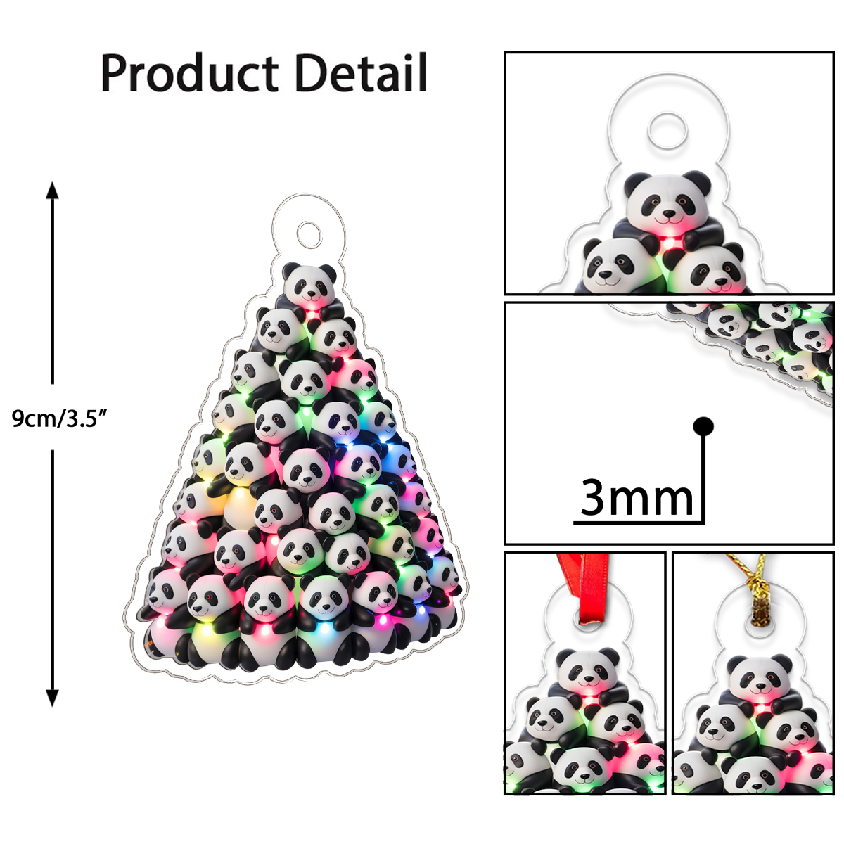 Panda Christmas Tree Shaped Ornament