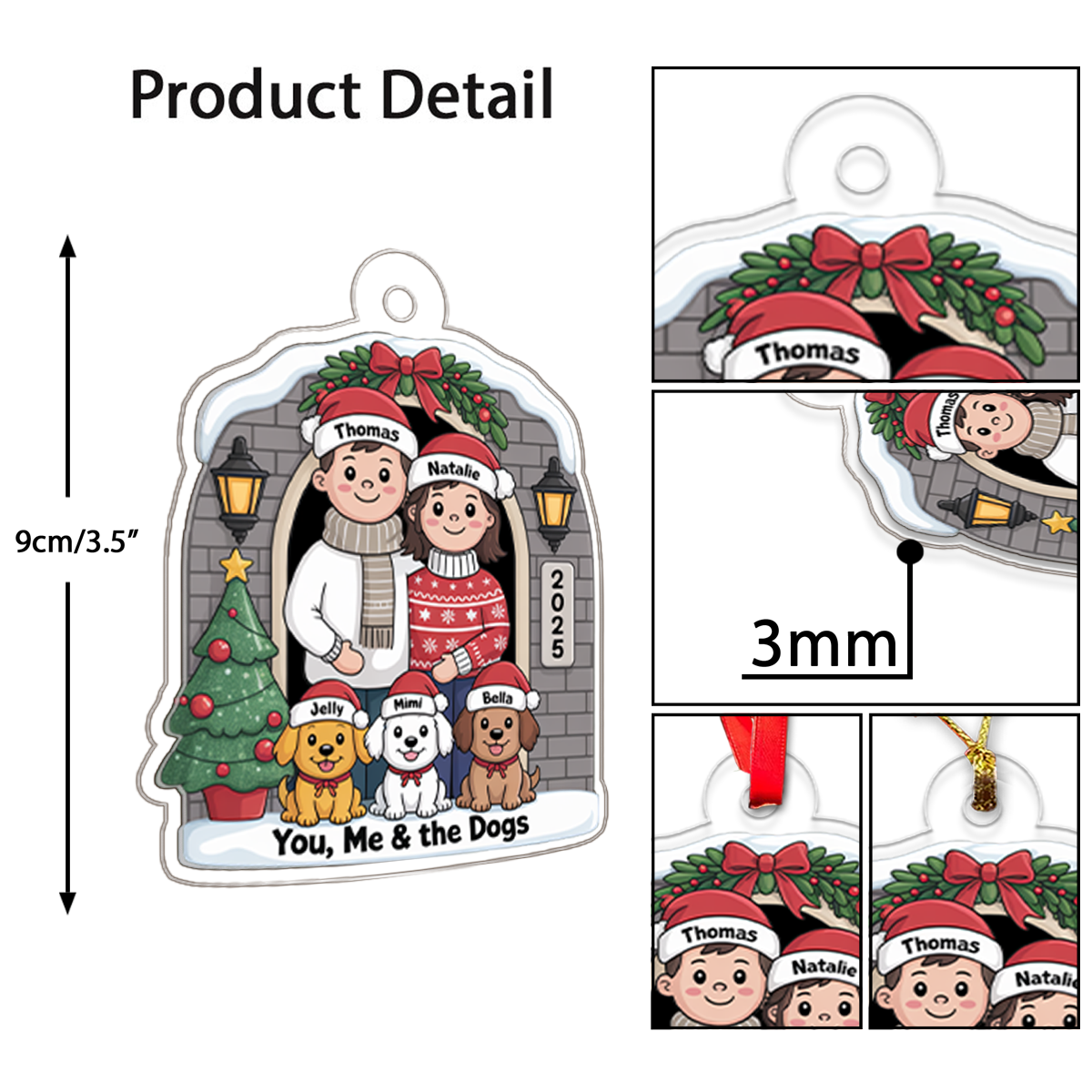Personalized Farmhouse Couple Christmas Ornament5