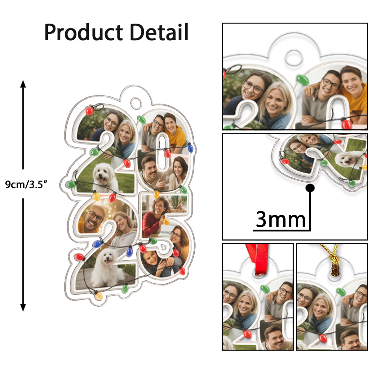Custom Photo What A Year - Personalized Custom Shaped Acrylic Ornament2