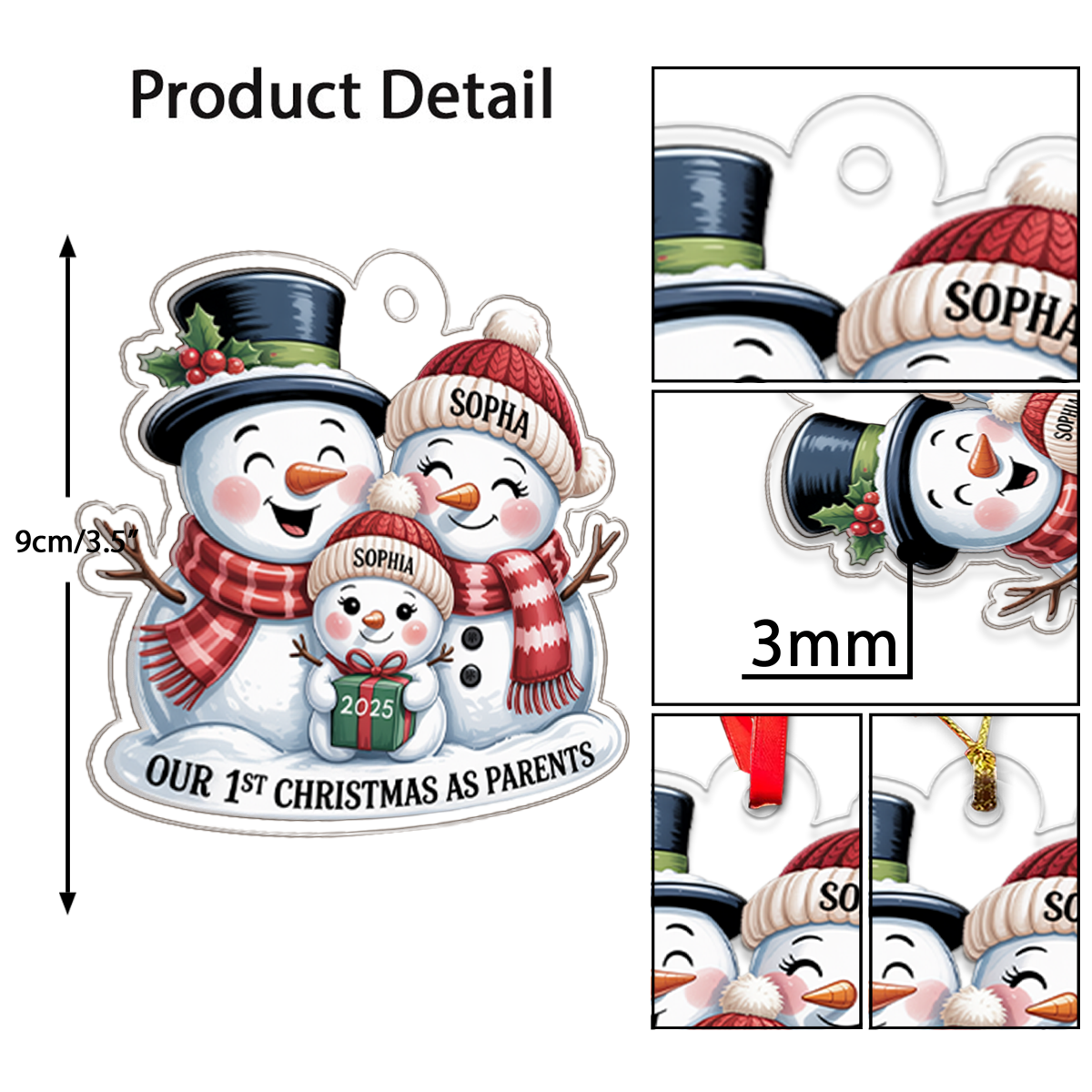 Our 1st Christmas As Parents Snowmen Ornament2