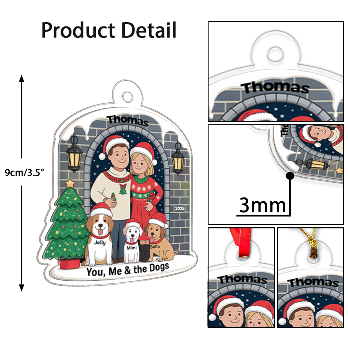 Personalized Farmhouse Couple Christmas Ornament