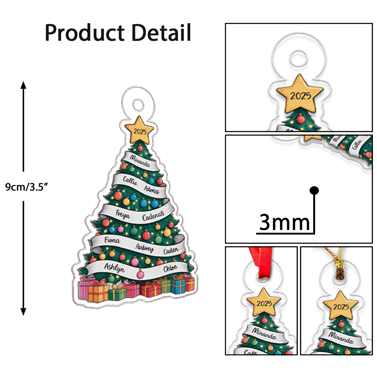 Our Family Christmas Tree, Cherished Memories - Personalized Custom Ornament - Gift for Family2