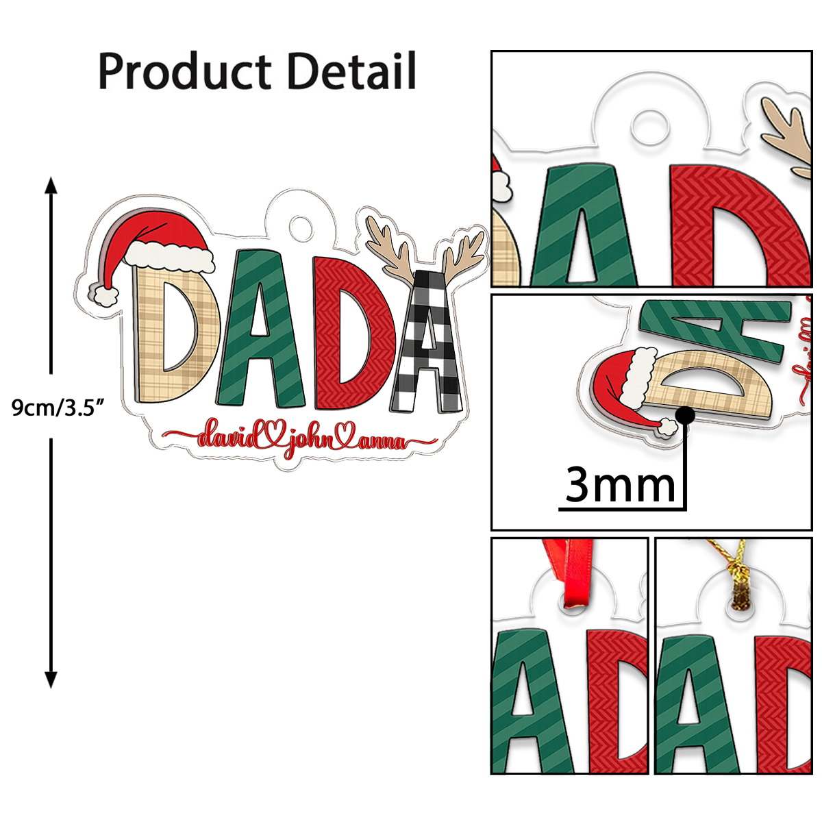 Custom Name Kids Dada For Dad Xmas