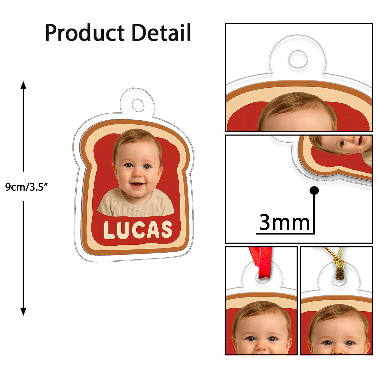 Custom Photo Baby Spread Ornament, Personalized New Baby Christmas Ornament, First Christmas Keepsake, Holiday Decoration