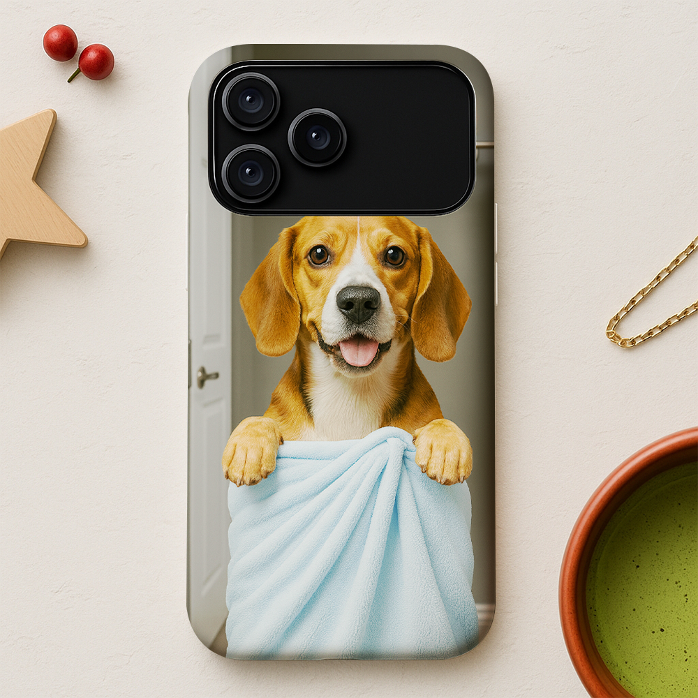 Custom Dog Photo In Bathroom Phone Case Dog Lover Gifts