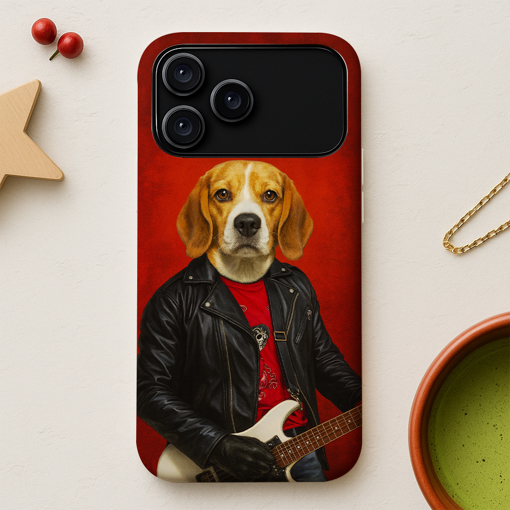 Custom Photo Guitarist Dog Phone Case Gift For Dog