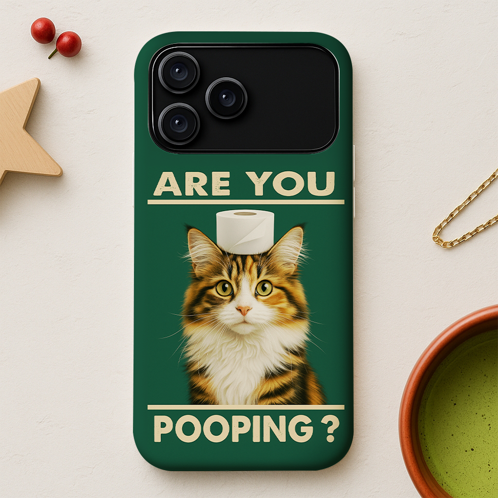 Custom Photo Funny Cat In Bathroom Phone Case
