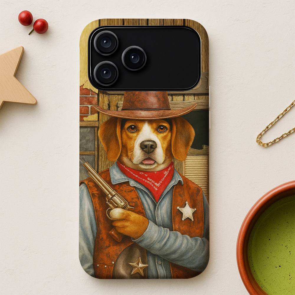 Custom Photo Dog Cowboy Phone Case