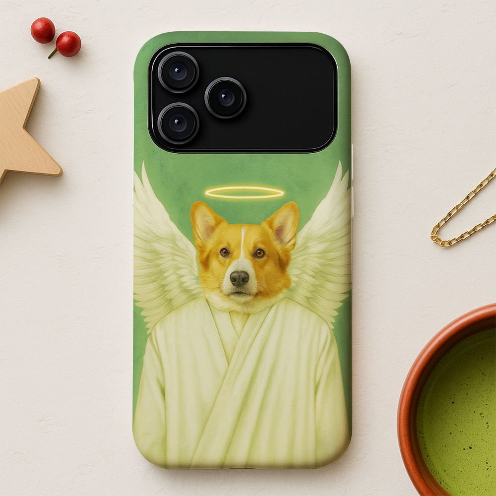 Custom Photo Angel Dog Phone Case Memorial Gift For Dog