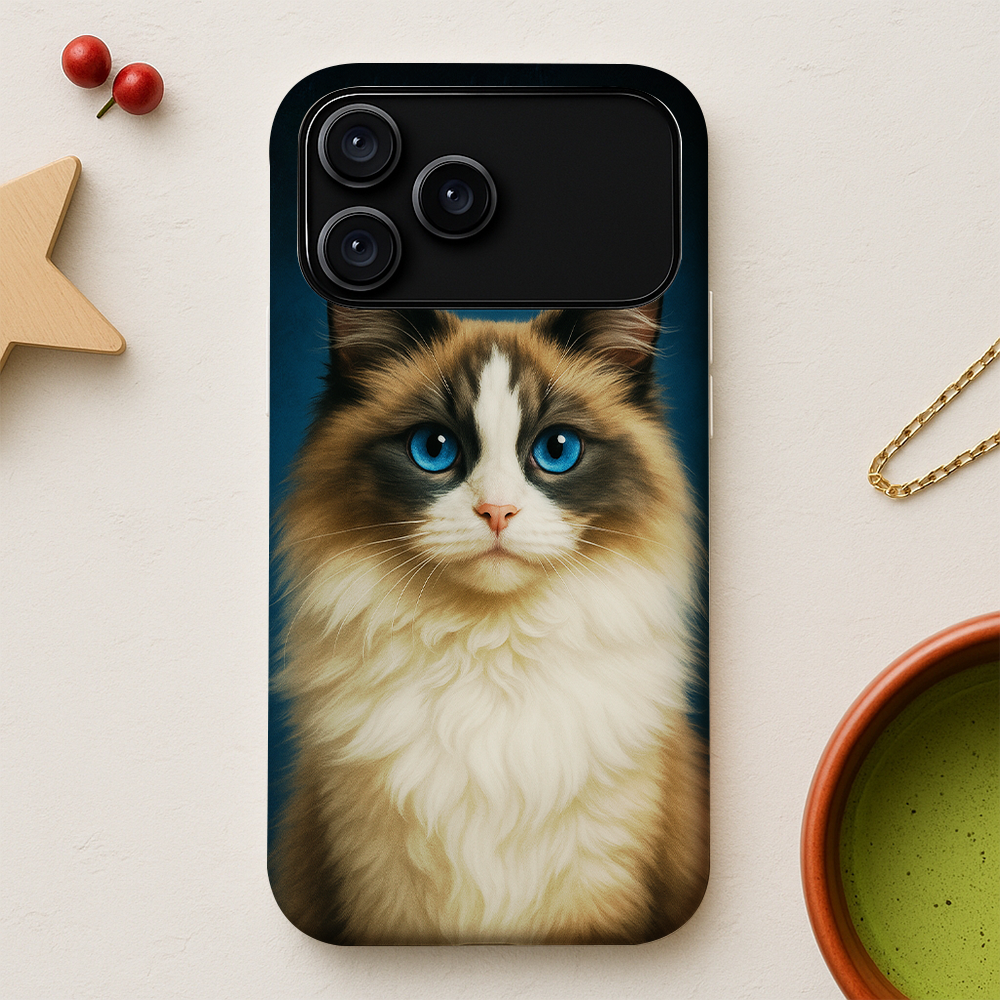 Custom Cat Deep Blue Phone Case