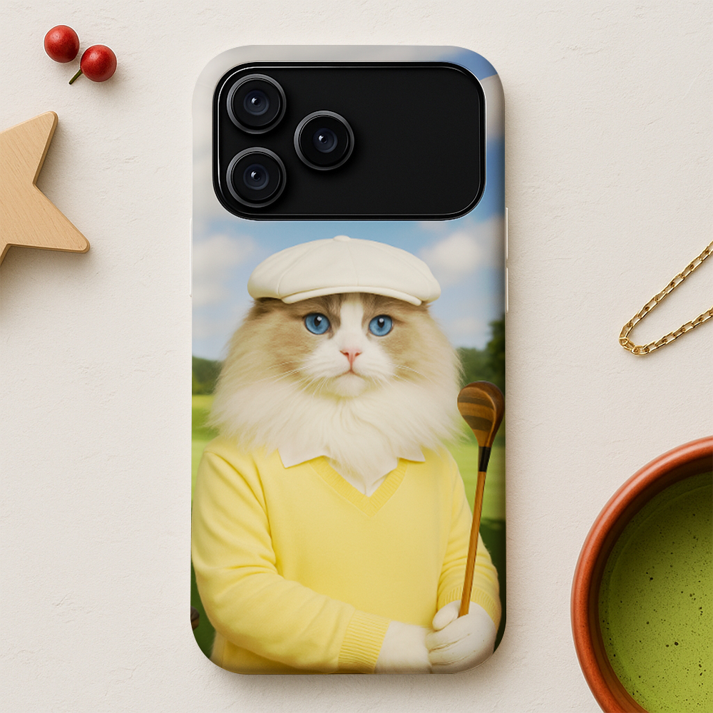 Custom Photo Golfer Cat Phone Case Gift For Cat Lovers