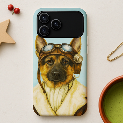 Custom Photo Portrait Pilot Phone Case Gift For Dog Lovers