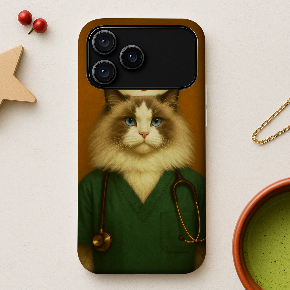 Custom Photo Nurse Cat Phone Case Gift For Cat Lovers