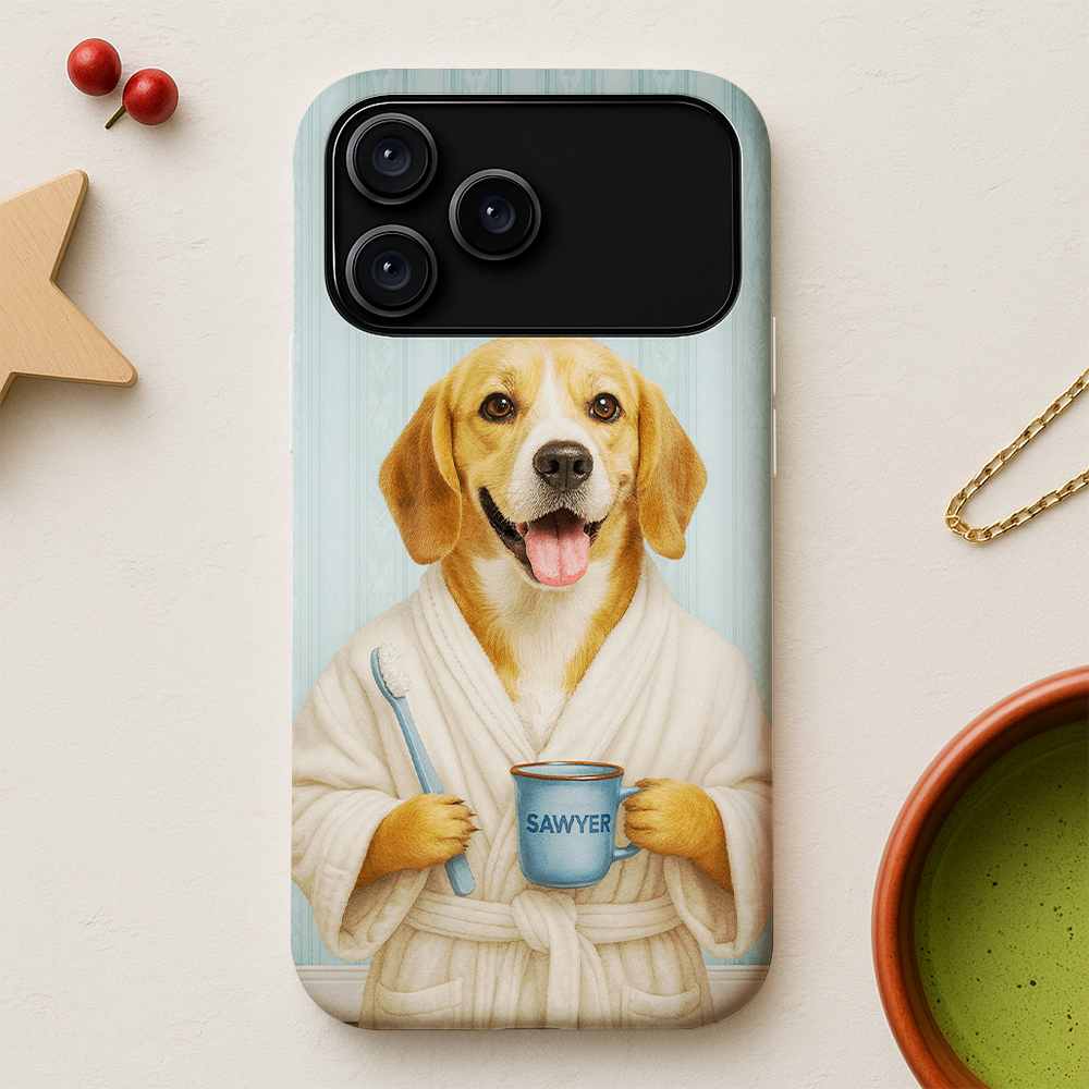 Custom Photo Dog Bathroom Phone Case