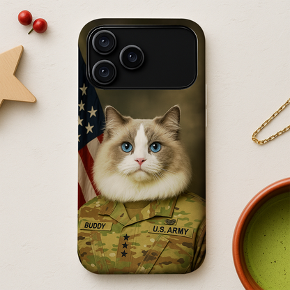 Custom Dog Photo Us Army Phone Case _ Gift For Dog Lovers