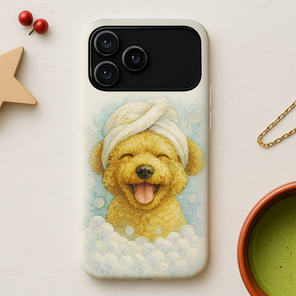 Custom Dog Potrait In Bathroom Phone Case