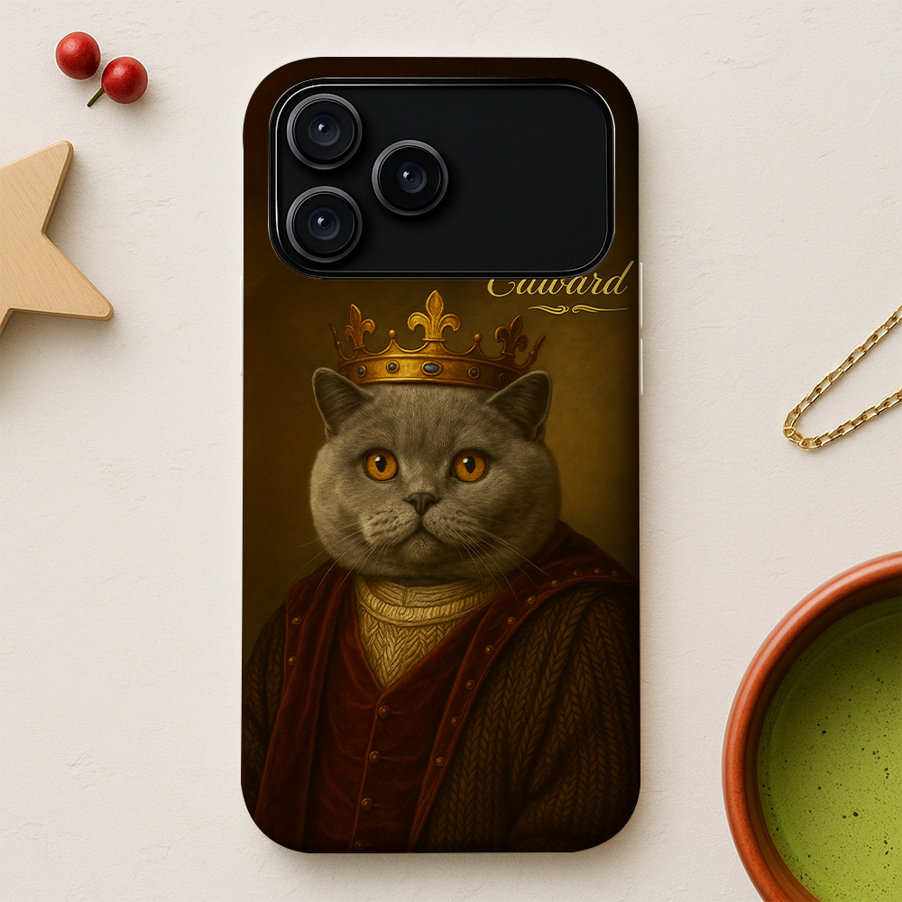 Custom Photo Crown King Cat Phone Case Gift For Cat Lovers