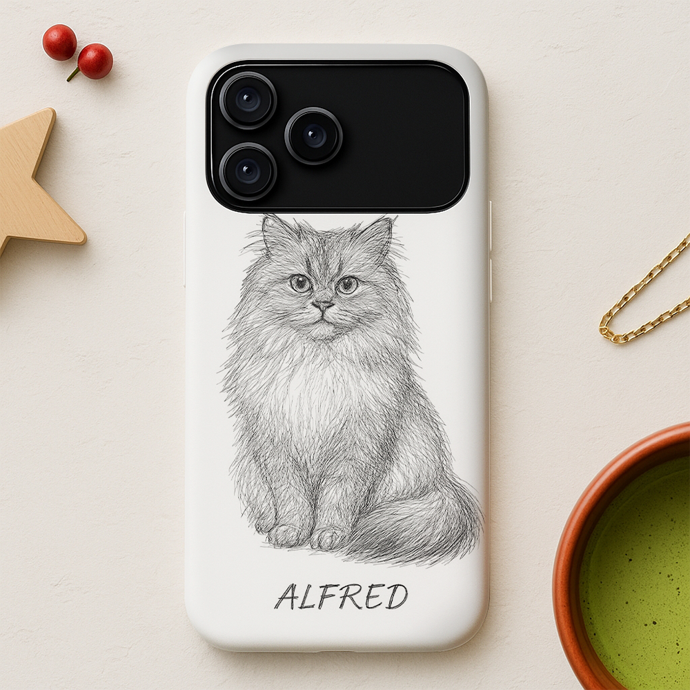 Custom Photo Cat Pencil Art