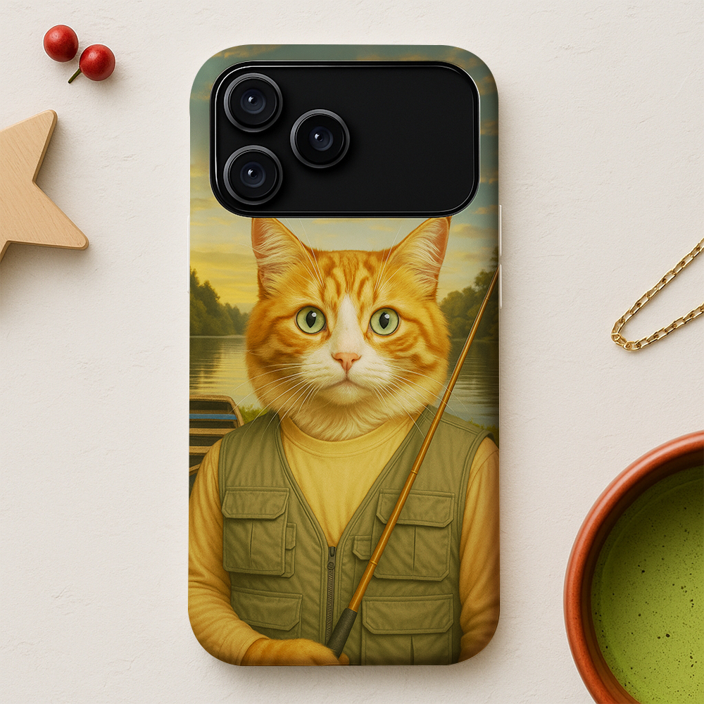 Custom Photo Fisherman Cat Phone Case