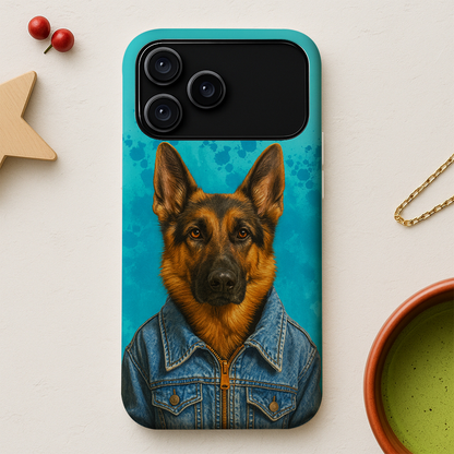 Custom Photo Denim Dog Phone Case Gift For Dog Lovers