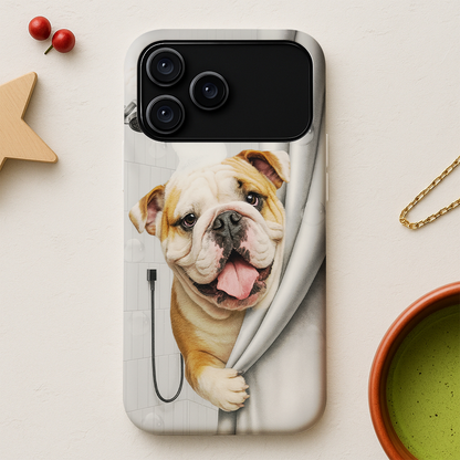 Custom Dog Photo Dog In Bathroom Phone Case Gift For Dog Lovers