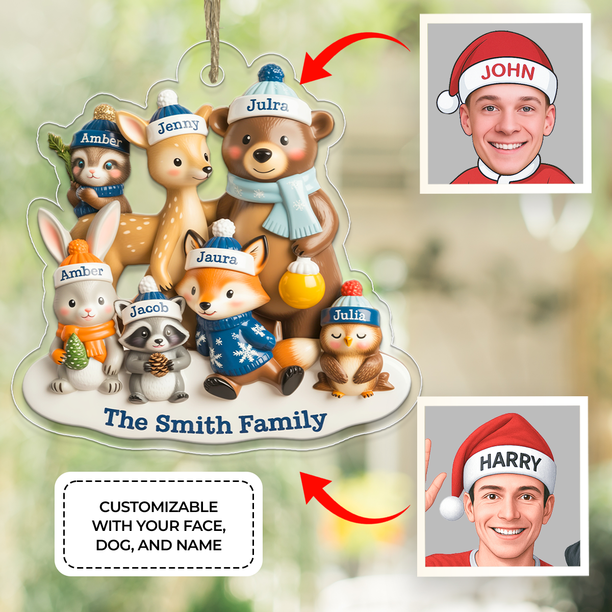 Woodland Family Personalized Acrylic Ornament