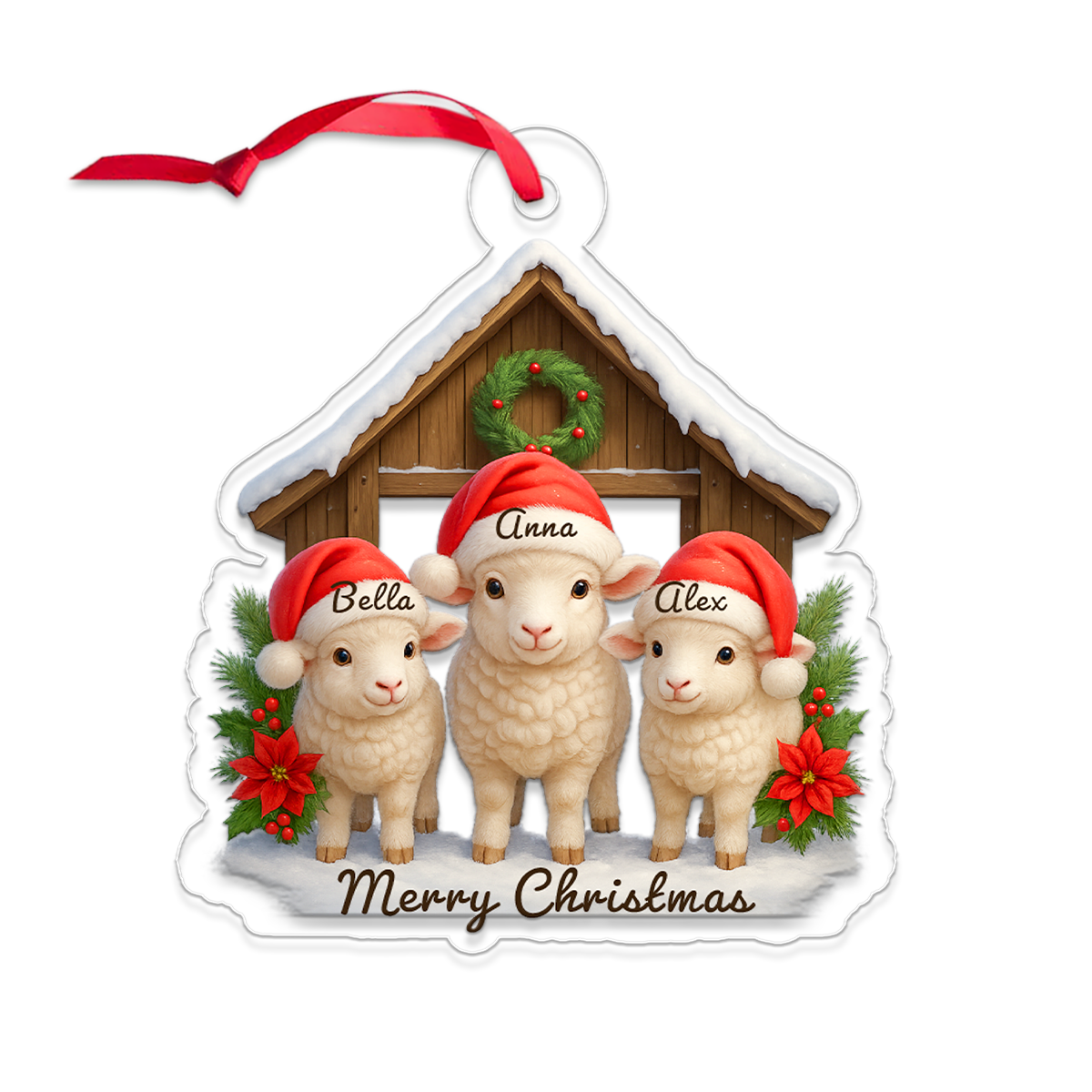 Custom Name Farmer Sheep Xmas