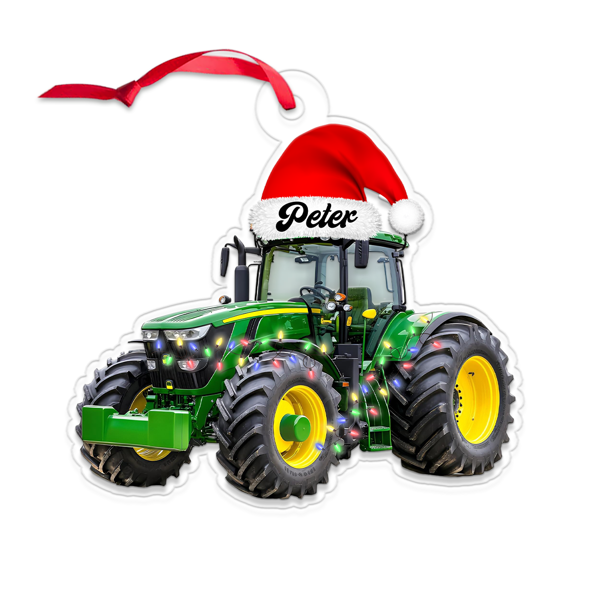 Custom Photo Face Tractor Christmas