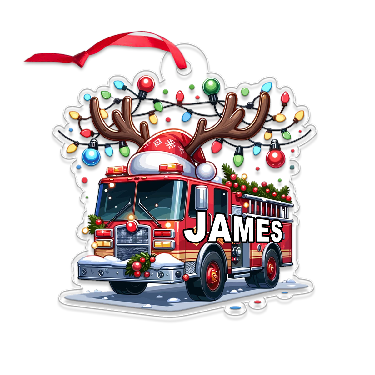 Custom Name Fire Truck Car For Firefighter