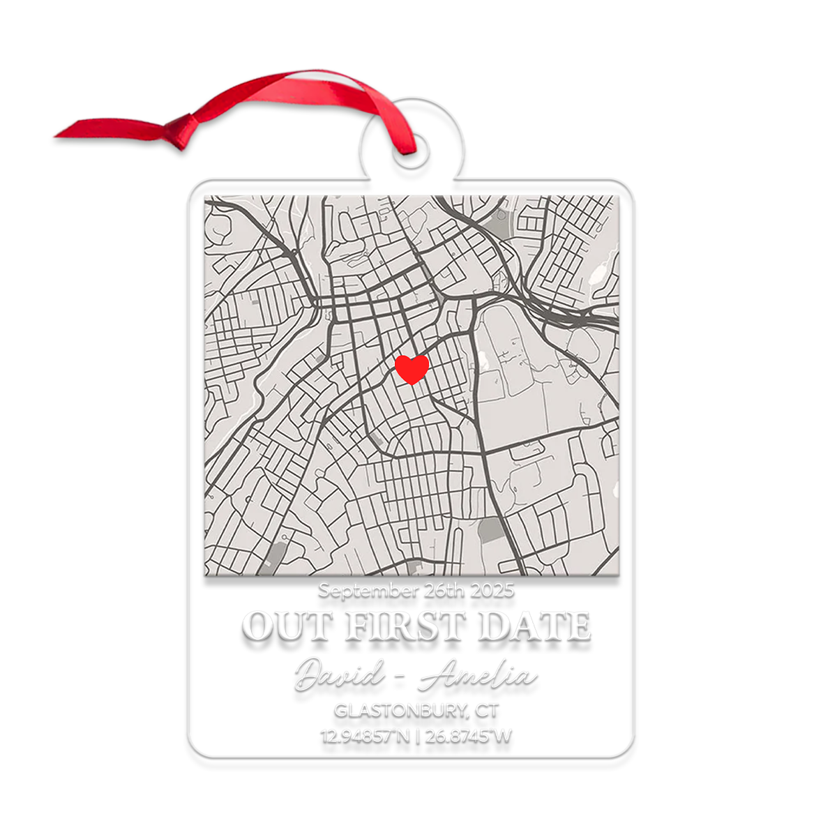 Custom Map Our First Date Couple