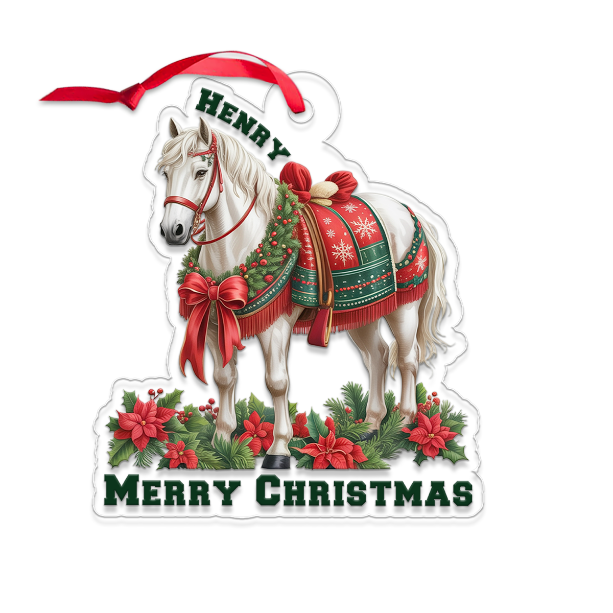 Custom Name White Horse For Farmer, Cowboy