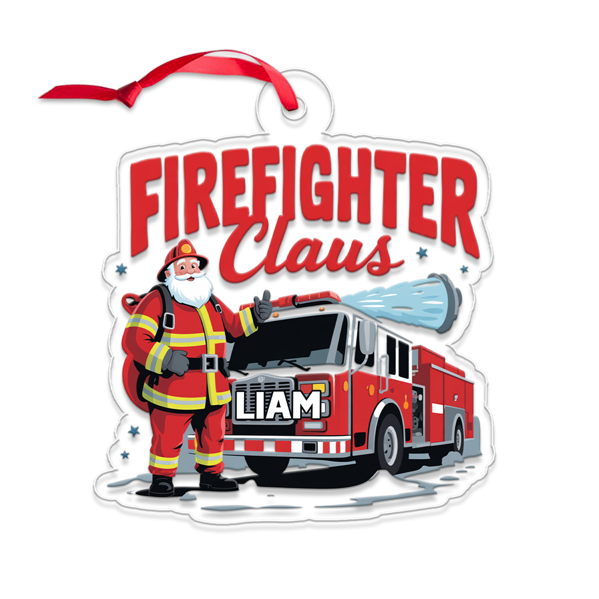Custom Name Firefighter Claus