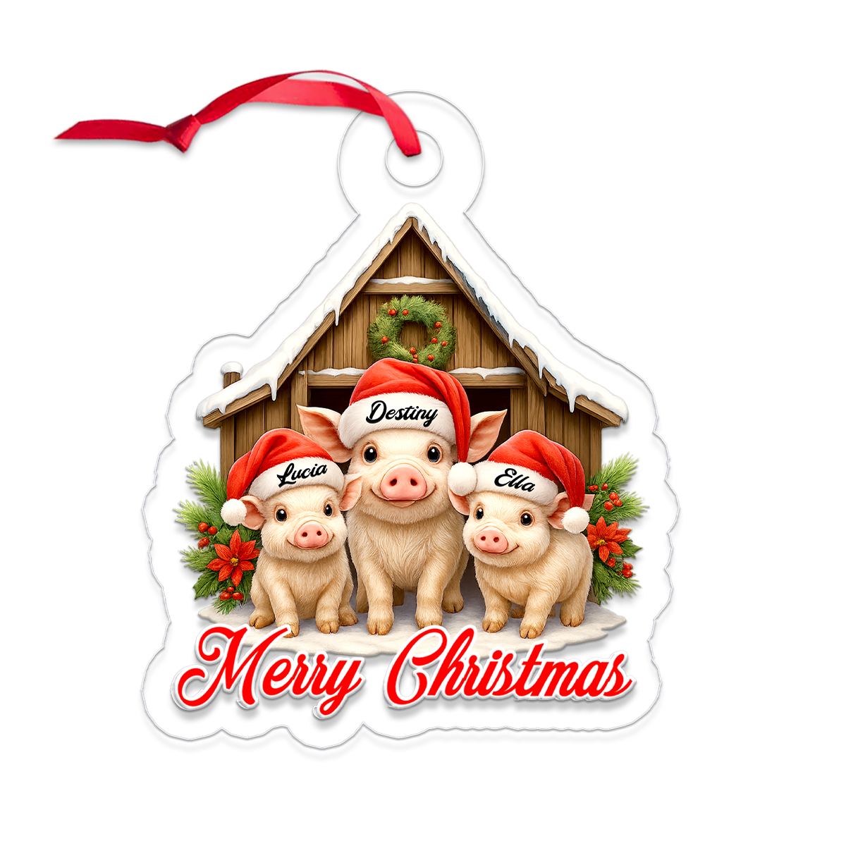 Custom Name Farmer Pig Xmas