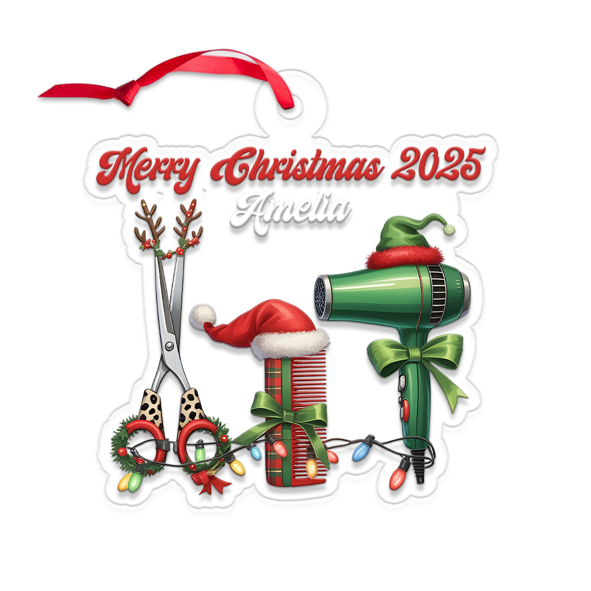 Custom Name Hair Stylist Xmas