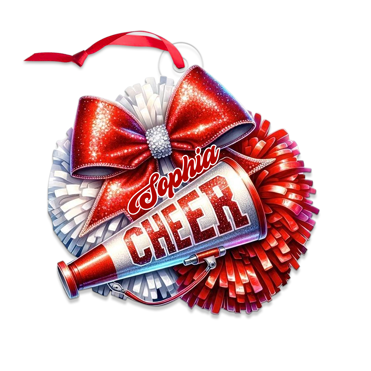 Custom Name Cheerleader Merry Xmas Acrylic Ornament Christmas Gift