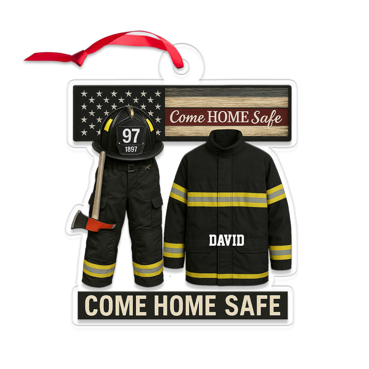 Custom Name Fire Truck 911 Firefighter Retirement