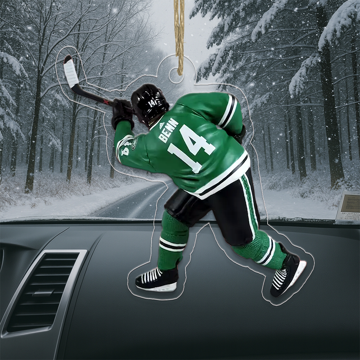 Custom Photo Hockey Player Acrylic Ornament Christmas Gift